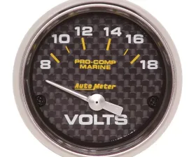 AutoMeter GAUGE; VOLTMETER; 2 1/16in.; 18V; ELECTRIC; MARINE CARBON FIBER