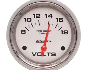 AutoMeter GAUGE; VOLTMETER; 2 5/8in.; 18V; ELECTRIC; MARINE CHROME