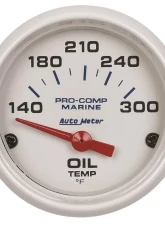 AutoMeter GAUGE; OIL TEMP; 2 1/16in.; 140-300deg.F; ELECTRIC; MARINE WHITE                                     - 200764 - Image 3