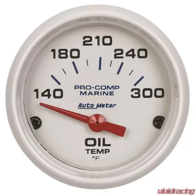 AutoMeter GAUGE; OIL TEMP; 2 1/16in.; 140-300deg.F; ELECTRIC; MARINE WHITE - 200764