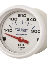 AutoMeter GAUGE; OIL TEMP; 2 1/16in.; 140-300deg.F; ELECTRIC; MARINE WHITE                                     - 200764 - Image 2