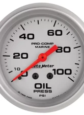 AutoMeter GAUGE; OIL PRESSURE; 2 5/8in.; 100PSI; MECHANICAL; MARINE SILVER                                     - 200777-33 - Image 3