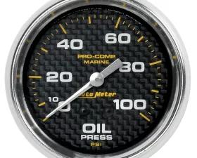 AutoMeter GAUGE; OIL PRESSURE; 2 5/8in.; 100PSI; MECHANICAL; MARINE CARBON FIBER