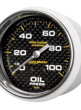 AutoMeter GAUGE; OIL PRESSURE; 2 5/8in.; 100PSI; MECHANICAL; MARINE CARBON FIBER                                     - 200777-40 - Image 2
