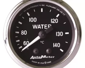 AutoMeter GAUGE; WATER TEMP; 2 1/16in.; 60-140deg.C; MECHANICAL; COBRA