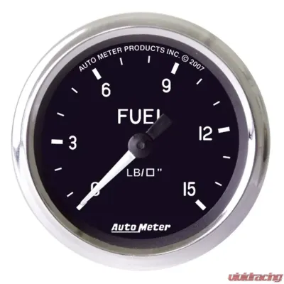 AutoMeter GAUGE; FUEL PRESSURE; 2 5/8in.; 15PSI; MECH. INCL. ISOLATOR; COBRA - 201010