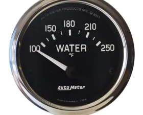 AutoMeter GAUGE; WATER TEMP; 2 1/16in.; 100-250deg.F; ELECTRIC; COBRA