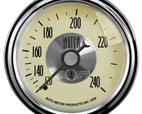 AutoMeter GAUGE; WATER TEMP; 2 1/16in.; 240deg.F; MECH; PRESTIGE ANTQ. IVORY