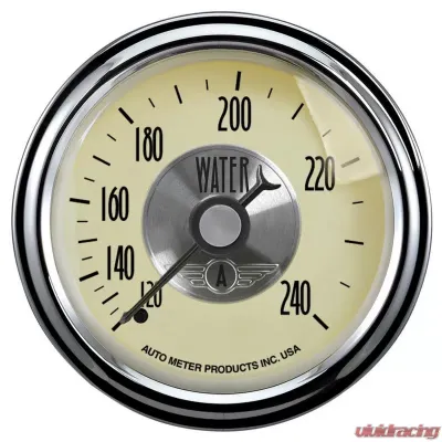 AutoMeter GAUGE; WATER TEMP; 2 1/16in.; 240deg.F; MECH; PRESTIGE ANTQ. IVORY - 2032