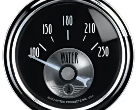 AutoMeter GAUGE; WATER TEMP; 2 1/16in.; 250deg.F; ELEC; PRESTIGE BLK. DIAMOND