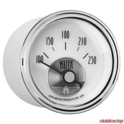 AutoMeter GAUGE; WATER TEMP; 2 1/16in.; 250deg.F; ELEC; PRESTIGE PEARL - 2039