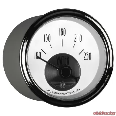 AutoMeter GAUGE; WATER TEMP; 2 1/16in.; 250deg.F; ELEC; PRESTIGE PEARL - 2039