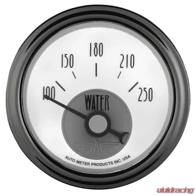 AutoMeter GAUGE; WATER TEMP; 2 1/16in.; 250deg.F; ELEC; PRESTIGE PEARL - 2039