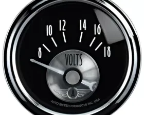 AutoMeter GAUGE; VOLTMETER; 2 1/16in.; 18V; ELEC; PRESTIGE BLK. DIAMOND