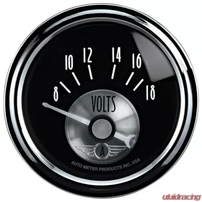 AutoMeter GAUGE; VOLTMETER; 2 1/16in.; 18V; ELEC; PRESTIGE BLK. DIAMOND - 2093
