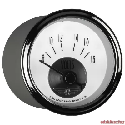 AutoMeter GAUGE; VOLTMETER; 2 1/16in.; 18V; ELEC; PRESTIGE PEARL - 2094