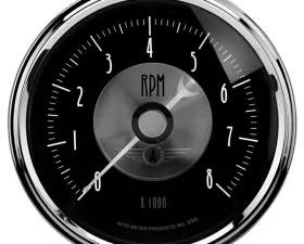AutoMeter GAUGE; TACHOMETER; 3 3/8in.; 8K RPM; IN-DASH; PRESTIGE BLK. DIAMOND