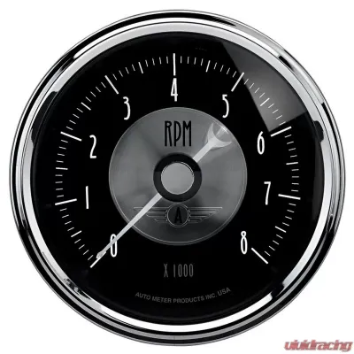 AutoMeter GAUGE; TACHOMETER; 3 3/8in.; 8K RPM; IN-DASH; PRESTIGE BLK. DIAMOND - 2096