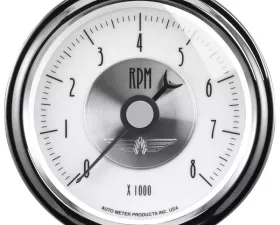 AutoMeter GAUGE; TACHOMETER; 3 3/8in.; 8K RPM; IN-DASH; PRESTIGE PEARL