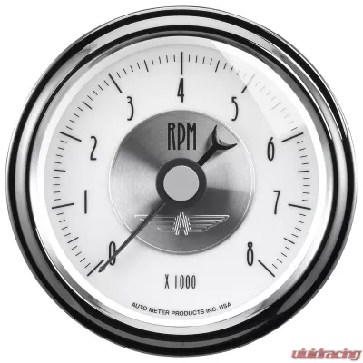 AutoMeter GAUGE; TACHOMETER; 3 3/8in.; 8K RPM; IN-DASH; PRESTIGE PEARL - 2098