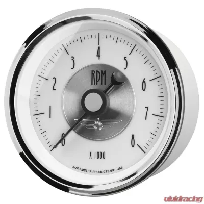AutoMeter GAUGE; TACHOMETER; 3 3/8in.; 8K RPM; IN-DASH; PRESTIGE PEARL - 2098