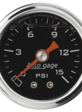 AutoMeter GAUGE; PRESSURE; 1.5in. DIRECT MNT; 15PSI; LIQUID FILLED MECH; BLK; 1/8in. NPTF                                     - 2172 - Image 3