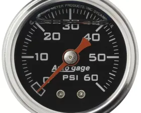AutoMeter GAUGE; PRESSURE; 1.5in. DIRECT MNT; 60PSI; LIQUID FILLED MECH; BLK; 1/8in. NPTF