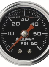 AutoMeter GAUGE; PRESSURE; 1.5in. DIRECT MNT; 60PSI; LIQUID FILLED MECH; BLK; 1/8in. NPTF                                     - 2173 - Image 2