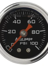 AutoMeter GAUGE; PRESS; 1.5in. DIRECT MNT; 100PSI; LIQUID FILLED MECH; BLK; 1/8in. NPTF MA                                     - 2174 - Image 2
