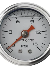 AutoMeter GAUGE; PRESSURE; 1.5in. DIRECT MNT; 15PSI; LIQUID FILLED MECH; WHT; 1/8in. NPTF                                     - 2175 - Image 4