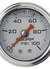 AutoMeter GAUGE; PRESS; 1.5in. DIRECT MNT; 100PSI; LIQUID FILLED MECH; WHT; 1/8in. NPTF MA                                     - 2177 - Image 2