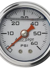 AutoMeter GAUGE; PRESS; 1.5in. DIRECT MNT; 60PSI; LIQUID FILLED MECH; SLVR; 1/8in. NPTF MA                                     - 2179 - Image 2