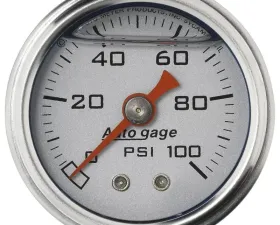 AutoMeter GAUGE; PRESS; 1.5in. DIRECT MNT; 100PSI; LIQUID FILLED MECH; SLVR; 1/8in. NPTF M