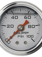 AutoMeter GAUGE; PRESS; 1.5in. DIRECT MNT; 100PSI; LIQUID FILLED MECH; SLVR; 1/8in. NPTF M                                     - 2180 - Image 2