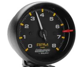 AutoMeter GAUGE; TACHOMETER; 3 3/4in.; 8K RPM; PEDESTAL; BLK DIAL BLK CASE; AUTOGAGE