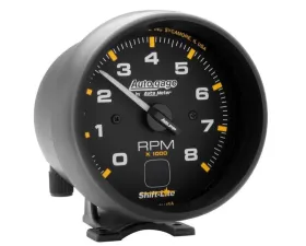 AutoMeter GAUGE; TACH; 3 3/4in.; 8K RPM; PEDESTAL W/SHIFT LIGHT; BLK DIAL BLK CASE; AG