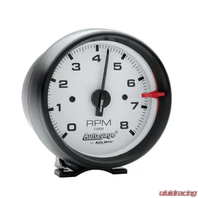 AutoMeter GAUGE; TACH; 3 3/4in.; 8K RPM; PEDESTAL; WHT DIAL BLK CASE; AUTOGAGE - 2303