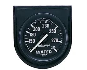 AutoMeter GAUGE CONSOLE; WATER TEMP; 2in.; 280deg.F; BLK DIAL; BLK BEZEL; AUTOGAGE