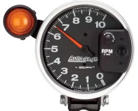 AutoMeter GAUGE; TACHOMETER; 5in.; 10K RPM; PEDESTAL W/EXT. SHIFT-LITE; BLACK; AUTO GAGE