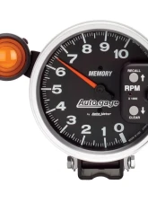 AutoMeter GAUGE; TACH; 5in.; 10K RPM; PEDESTAL W/EXT. SHIFT-LITE/MEM; BLACK; AUTO GAGE                                     - 233906 - Image 3