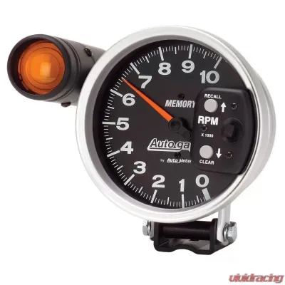 AutoMeter GAUGE; TACH; 5in.; 10K RPM; PEDESTAL W/EXT. SHIFT-LITE/MEM; BLACK; AUTO GAGE - 233906