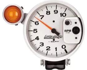 AutoMeter GAUGE; TACHOMETER; 5in.; 10K RPM; PEDESTAL W/EXT. SHIFT-LITE; SILVER; AUTO GAGE