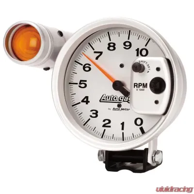 AutoMeter GAUGE; TACHOMETER; 5in.; 10K RPM; PEDESTAL W/EXT. SHIFT-LITE; SILVER; AUTO GAGE - 233911