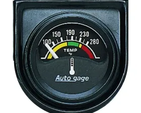 AutoMeter GAUGE CONSOLE; WATER TEMP; 1.5in.; 280deg.F; ELEC; BLK DIAL; BLK BEZEL; AUTOGAGE