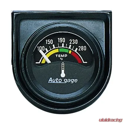 AutoMeter GAUGE CONSOLE; WATER TEMP; 1.5in.; 280deg.F; ELEC; BLK DIAL; BLK BEZEL; AUTOGAGE - 2355