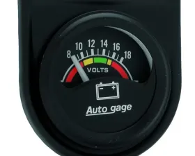 AutoMeter GAUGE CONSOLE; VOLTMETER; 1.5in.; 18V; BLK DIAL; BLK BEZEL; AUTOGAGE
