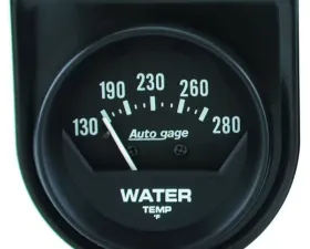 AutoMeter GAUGE CONSOLE; WATER TEMP; 2in.; 280deg.F; MECH; SHORT SWEEP; BLACK; AUTOGAGE