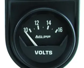 AutoMeter GAUGE CONSOLE; VOLTMETER; 2in.; 16V; SHORT SWEEP; BLACK; AUTOGAGE