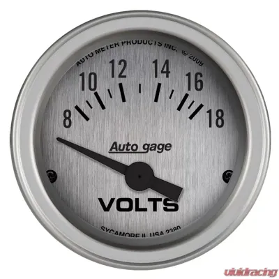 AutoMeter GAUGE CONSOLE; VOLTMETER; 2 1/16in.; 18V; SLVR DIAL; SLVR BEZEL; AUTOGAGE - 2380