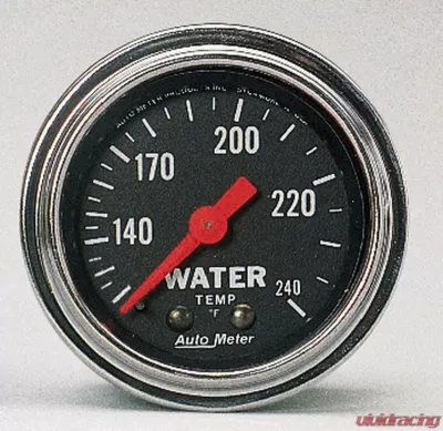 AutoMeter GAUGE; WATER TEMP; 2 1/16in.; 120-240deg.F; MECHANICAL; TRADITIONAL CHROME - 2432